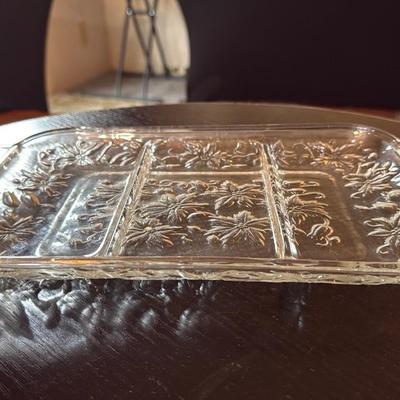 Floral Glass Serving Tray