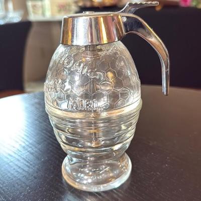 Vintage Glass Honey Dispenser