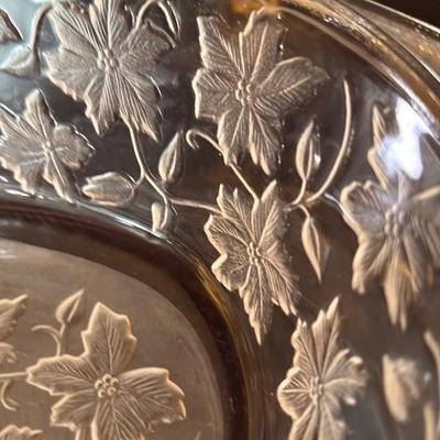 Etched Glass Serving Bowl
