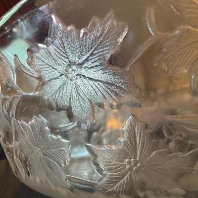 Etched Glass Serving Bowl