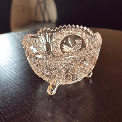 Ornate Clear Glass Bowl