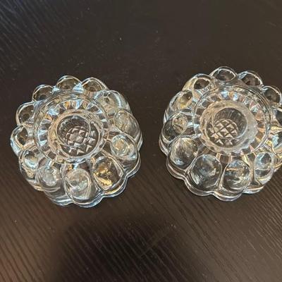 Vintage Glass Candle Holders