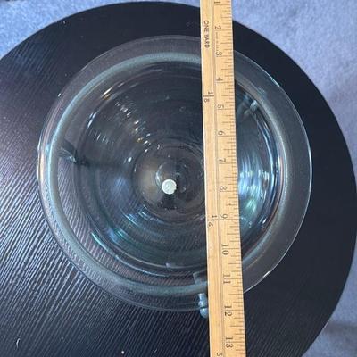 Clear Glass Bowl with Metal Stand