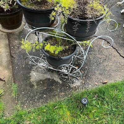 Ornate Metal Plant Cart