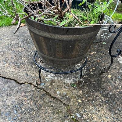 Wooden Barrel Planter