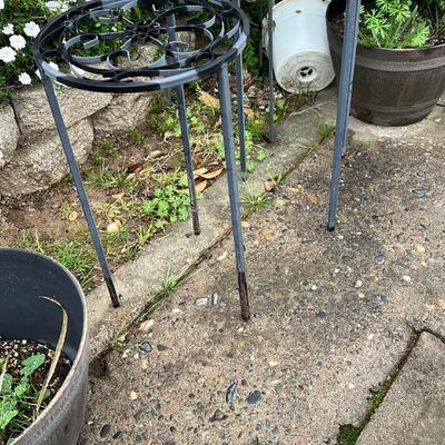 Black Metal Plant Stands Pair