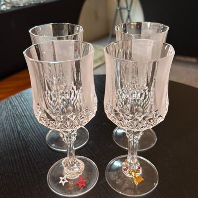 Set of 4 Clear Crystal Glasses