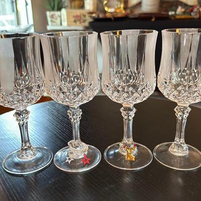 Set of 4 Clear Crystal Glasses