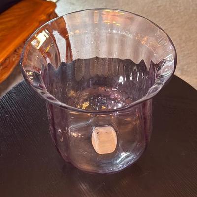 Amethyst Glass Flared Vase