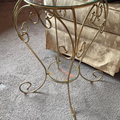 Elegant Glass Top Side Table