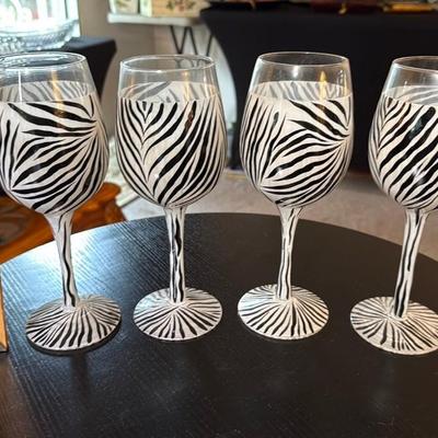 Zebra Pattern Wine Glasses Set