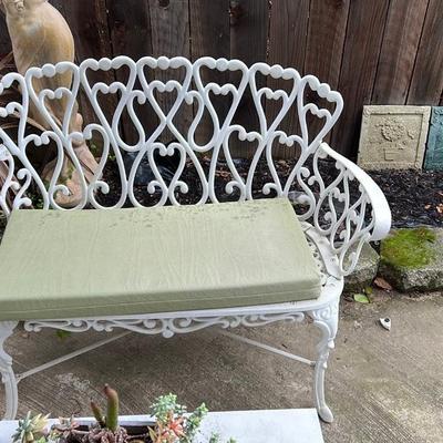 Ornate Iron Garden Bench