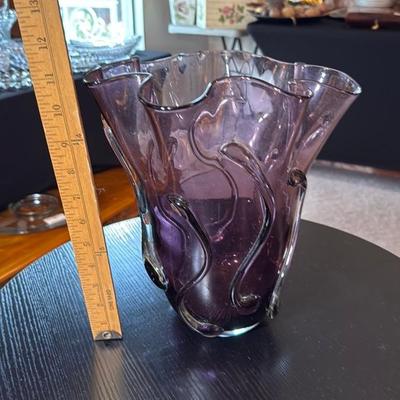 Purple Art Glass Vase