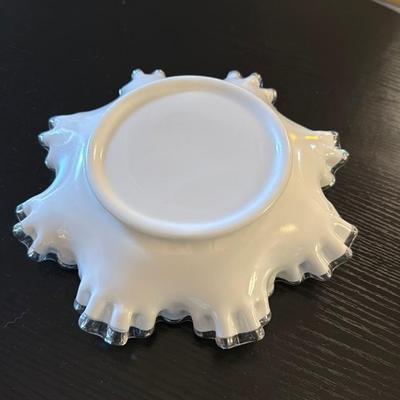 Clear Glass Ruffled Edge Bowl