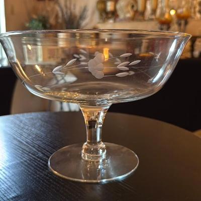 Clear Glass Pedestal Bowl