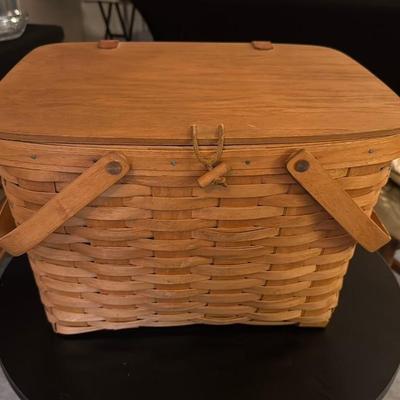Vintage Wood Picnic Basket