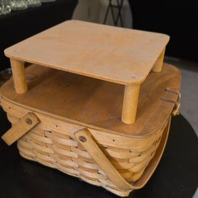 Vintage Woven Wood Picnic Basket