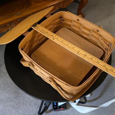 Vintage Woven Wood Picnic Basket