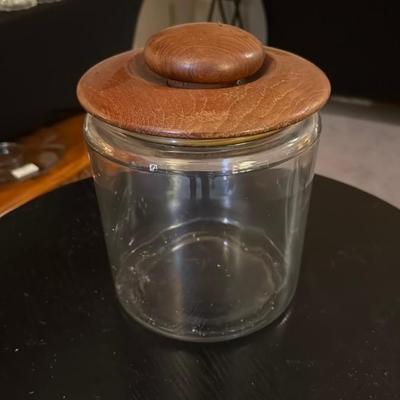 Winsome Wood Teak Lid Glass Jar