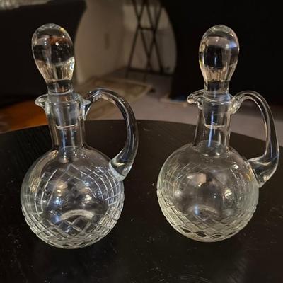 Pair of Clear Glass Decanters