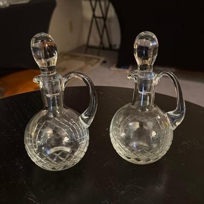 Pair of Clear Glass Decanters