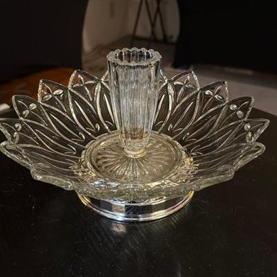 Cut Glass Candle Holder