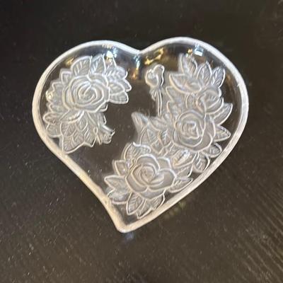 Heart-Shaped Glass Trinket Dish