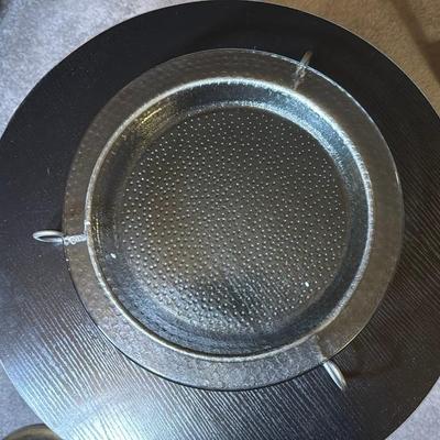Textured Glass Serving Plate
