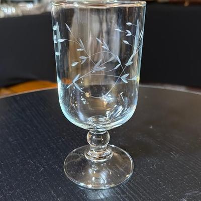 Etched Glass Goblet