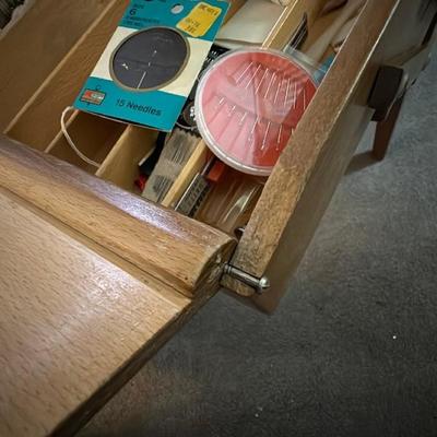 Vintage Wooden Sewing Box