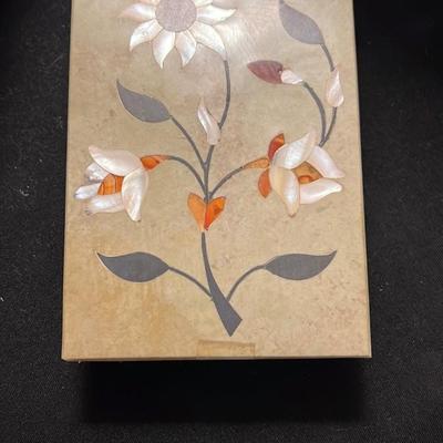 Floral Inlay Decorative Box