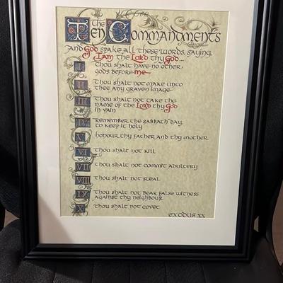 Framed Ten Commandments Print