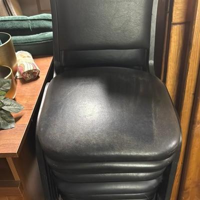 Stacking Black Chairs Set