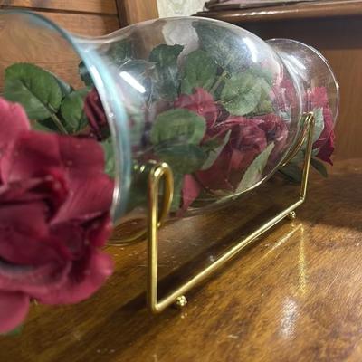Clear Glass Vase with Stand