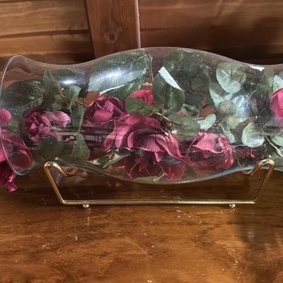 Clear Glass Vase with Stand