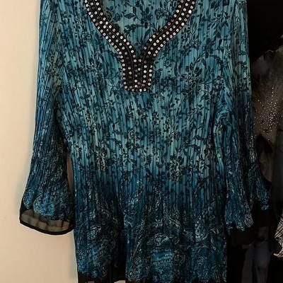 Embellished Blue Tunic Top