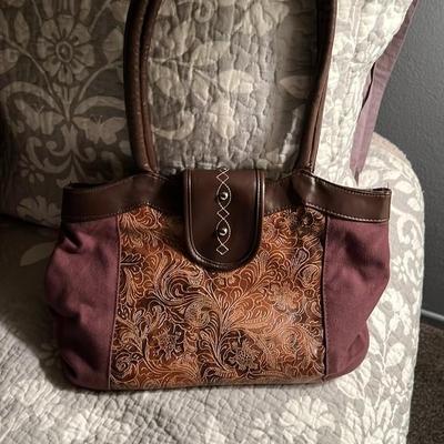 Embossed Leather Handbag