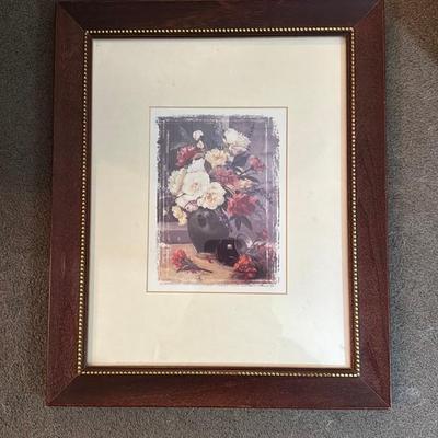 Framed Floral Print Artwork