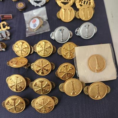 Fire Department Uniform Accessories Tie Clips, Belt Buckles, Buttons, Service Years Pins, Ring, Awards
