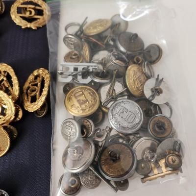 Fire Department Uniform Accessories Tie Clips, Belt Buckles, Buttons, Service Years Pins, Ring, Awards