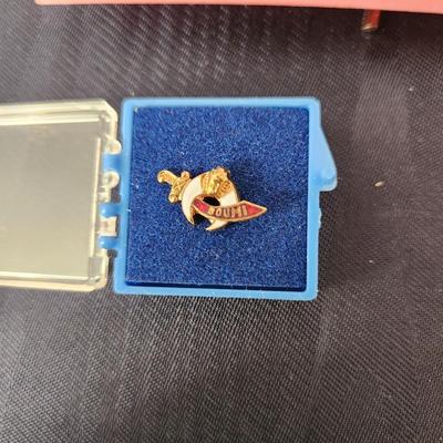 Mason Boumi Temple Tie Clips, Cuff Links, Pins, w Jewelry Box
