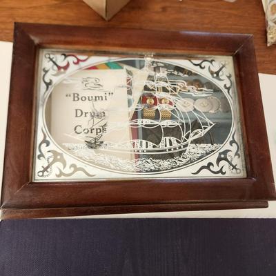 Mason Boumi Temple Tie Clips, Cuff Links, Pins, w Jewelry Box