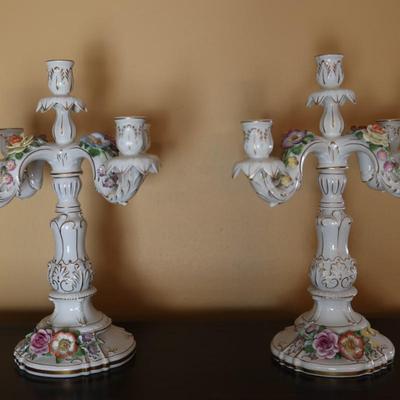 Pair of VON SCHIERHOLZ Porcelain Candelabra