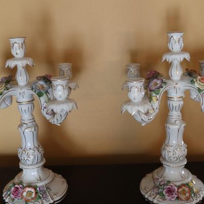 Pair of VON SCHIERHOLZ Porcelain Candelabra