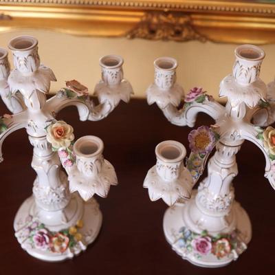 Pair of VON SCHIERHOLZ Porcelain Candelabra