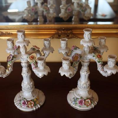 Pair of VON SCHIERHOLZ Porcelain Candelabra