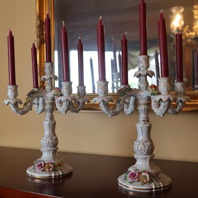 Pair of VON SCHIERHOLZ Porcelain Candelabra