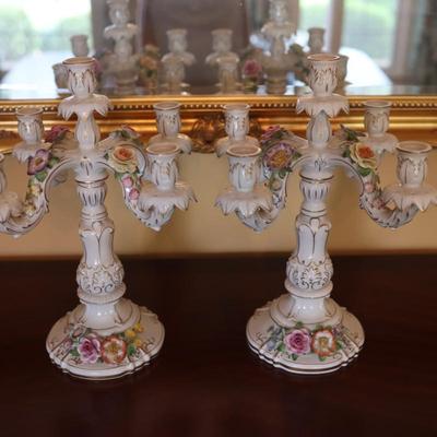 Pair of VON SCHIERHOLZ Porcelain Candelabra