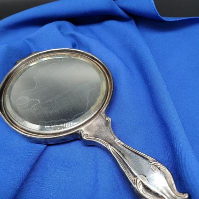 Elegant Silver Repousse Hand mirror