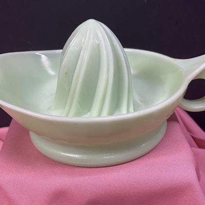 Vintage Glass Jadeite Juicer